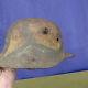 Orig WWI GERMAN 1917 Vivid Camo Painted Combat Trench Helmet