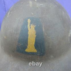 Orig WWI US M1917 Doughboy Painted 77th Division Lost Bn type Combat helmet