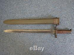 Original 1903 Springfield Bayonet & Scabbard WW1 / WW2 1920 Dated. SA. M1 Garand