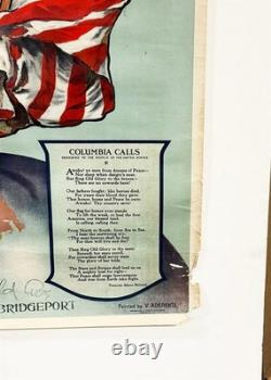 Original 1916 US WWI Army Recruiting poster Columbia Calls very scarce