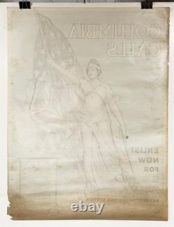 Original 1916 US WWI Army Recruiting poster Columbia Calls very scarce