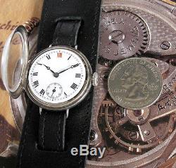 Original 1917 ROLEX Sterling Silver Wire Lug Hinged Case 15j Rebberg WWI Watch