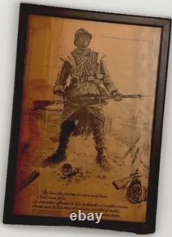 Original 1918 Maurice Neumont French WWI Propaganda Poster Framed 24x17