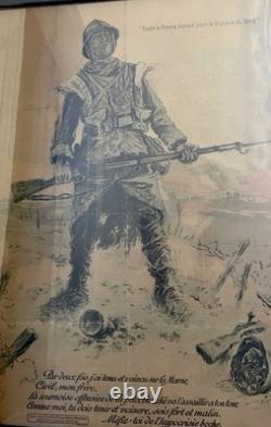 Original 1918 Maurice Neumont French WWI Propaganda Poster Framed 24x17