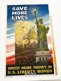 Original 1918 US WWI poster, super rare multipart standup, won't see another