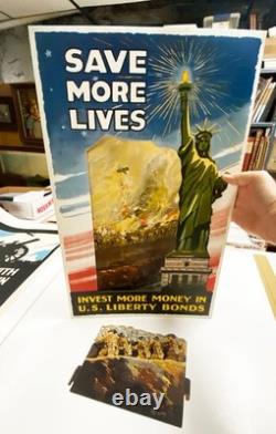 Original 1918 US WWI poster, super rare multipart standup, won't see another