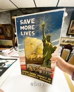 Original 1918 US WWI poster, super rare multipart standup, won't see another