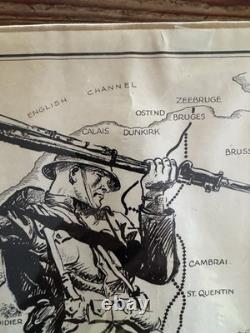 Original 1918 WWI Poster -THE FIRST THREE LOANS MADE THE MARNE VICTORY POSSIBLE