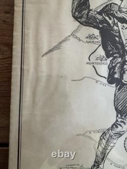 Original 1918 WWI Poster -THE FIRST THREE LOANS MADE THE MARNE VICTORY POSSIBLE