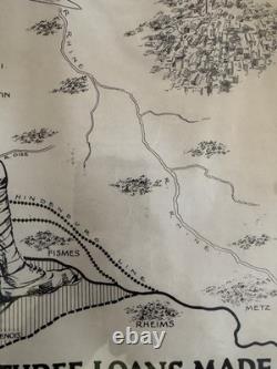 Original 1918 WWI Poster -THE FIRST THREE LOANS MADE THE MARNE VICTORY POSSIBLE
