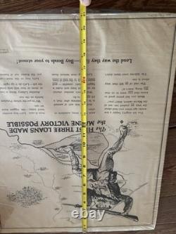 Original 1918 WWI Poster -THE FIRST THREE LOANS MADE THE MARNE VICTORY POSSIBLE