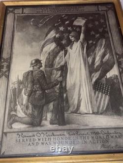 Original Accolade 13th Infantry WWI Wounded In Action Certificate Doughboy