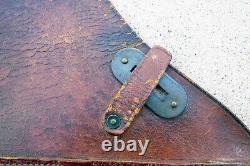 Original Antique Authentic WWI US Cavalry Leather Saddle Bags As Found