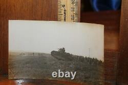Original Antique WWI Photo World War I F1 Tanks In the Field with Soldiers