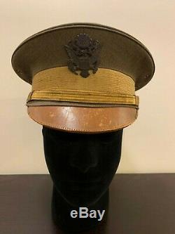 Original Army Officer Uniform Cap Hat WW1 WW One Black Eagle Used until WW2