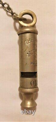 Original British WW1 Metropolitan Police Numbered Whistle with Chain
