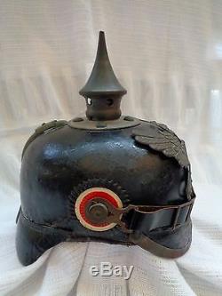 Original German (Baden) WWI Gray Mounted Enlisted Infantry Spiked Helmet
