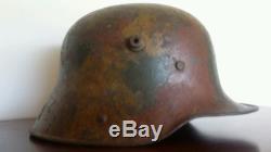 Original German WW1 M-16 Camo Helmet With fall colors
