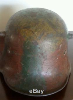Original German WW1 M-16 Camo Helmet With fall colors
