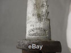 Original German WW1 Sawback Bayonet & Scabbard GEBR Heller Marienthal