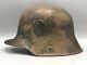 Original German WWI M17 Turtle Camo Helmet Named w Liner and Chinstrap WW1