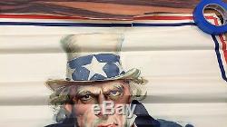 Original LARGE Antique WWI Historical Uncle Sam I Want You Poster 40x30 withdamage