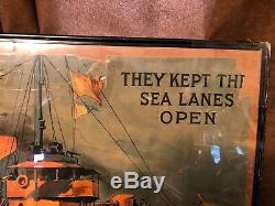 Original LIBERTY LOAN Poster WW1 1918 They Kept The Sea Lanes Open
