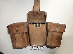 Original Mauser Leather Ammo Pouch WW1, WW2, Brown Leather