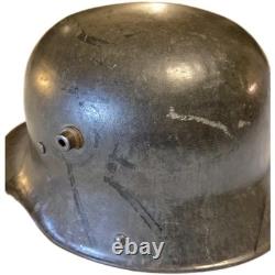 Original Model 1917 WWI German Helmet with Camo, Replaced Lining, Signed, Size 64