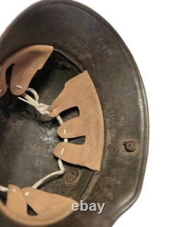 Original Model 1917 WWI German Helmet with Camo, Replaced Lining, Signed, Size 64