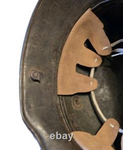 Original Model 1917 WWI German Helmet with Camo, Replaced Lining, Signed, Size 64