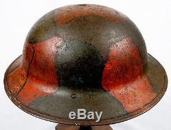 Original & Named Wwi Camouflage Painted Us M1917 Helmet Shell No Reserve
