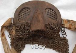 Original Rare Ww1 British Tank Crew Splinter Face Mask (wear With Helmet)