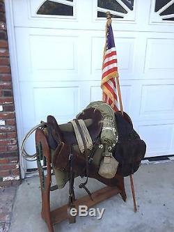 Original Span Am WW1 US Army Cavalry saddle kit named and dated