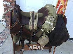 Original Span Am WW1 US Army Cavalry saddle kit named and dated