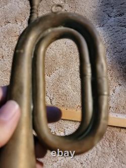 Original Spanish American War WW1 Cavalry Brass Bugle, Lahera Madrid