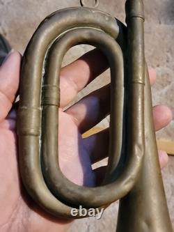 Original Spanish American War WW1 Cavalry Brass Bugle, Lahera Madrid