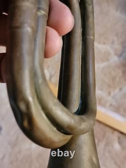 Original Spanish American War WW1 Cavalry Brass Bugle, Lahera Madrid