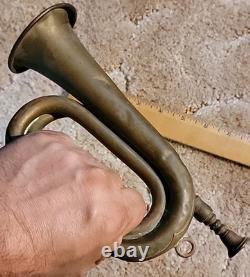 Original Spanish American War WW1 Cavalry Brass Bugle, Lahera Madrid