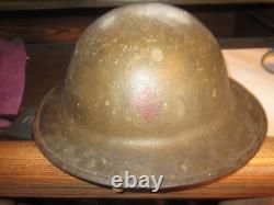 Original U. S. WWI 5th Infantry Red Diamond Division M1917 Doughboy Helmet