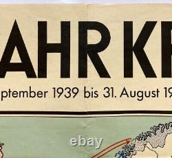 Original Vintage Map EIN JAHR KRIEG-ONE YEAR OF WAR -WORLD WAR 2 -GERMANY 1940