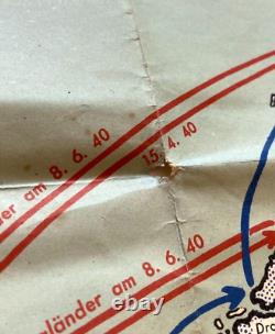 Original Vintage Map EIN JAHR KRIEG-ONE YEAR OF WAR -WORLD WAR 2 -GERMANY 1940