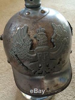 Original Vintage WW1 German Pickelhaube Helmet