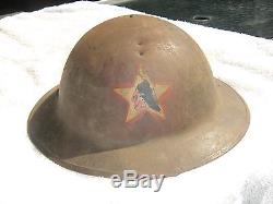Original Vintage WW1 USMC Marine Painted Helmet Combat US Rare World War Liner
