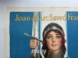 Original WW1 1918 JOAN OF ARC SAVED FRANCE Poster World War One 20x30