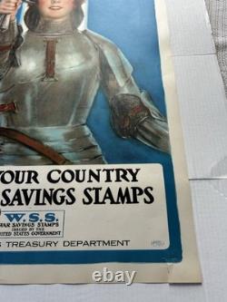 Original WW1 1918 JOAN OF ARC SAVED FRANCE Poster World War One 20x30