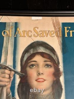 Original WW1 1918 JOAN OF ARC SAVED FRANCE Poster World War One 20x30 READ
