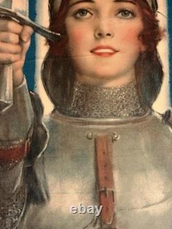 Original WW1 1918 JOAN OF ARC SAVED FRANCE Poster World War One 20x30 READ