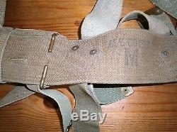 Original WW1 British 1908 pattern webbing cartridge carriers, belt and braces