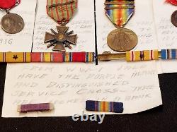 Original WW1 French Military Medals 1916-1919 with notes